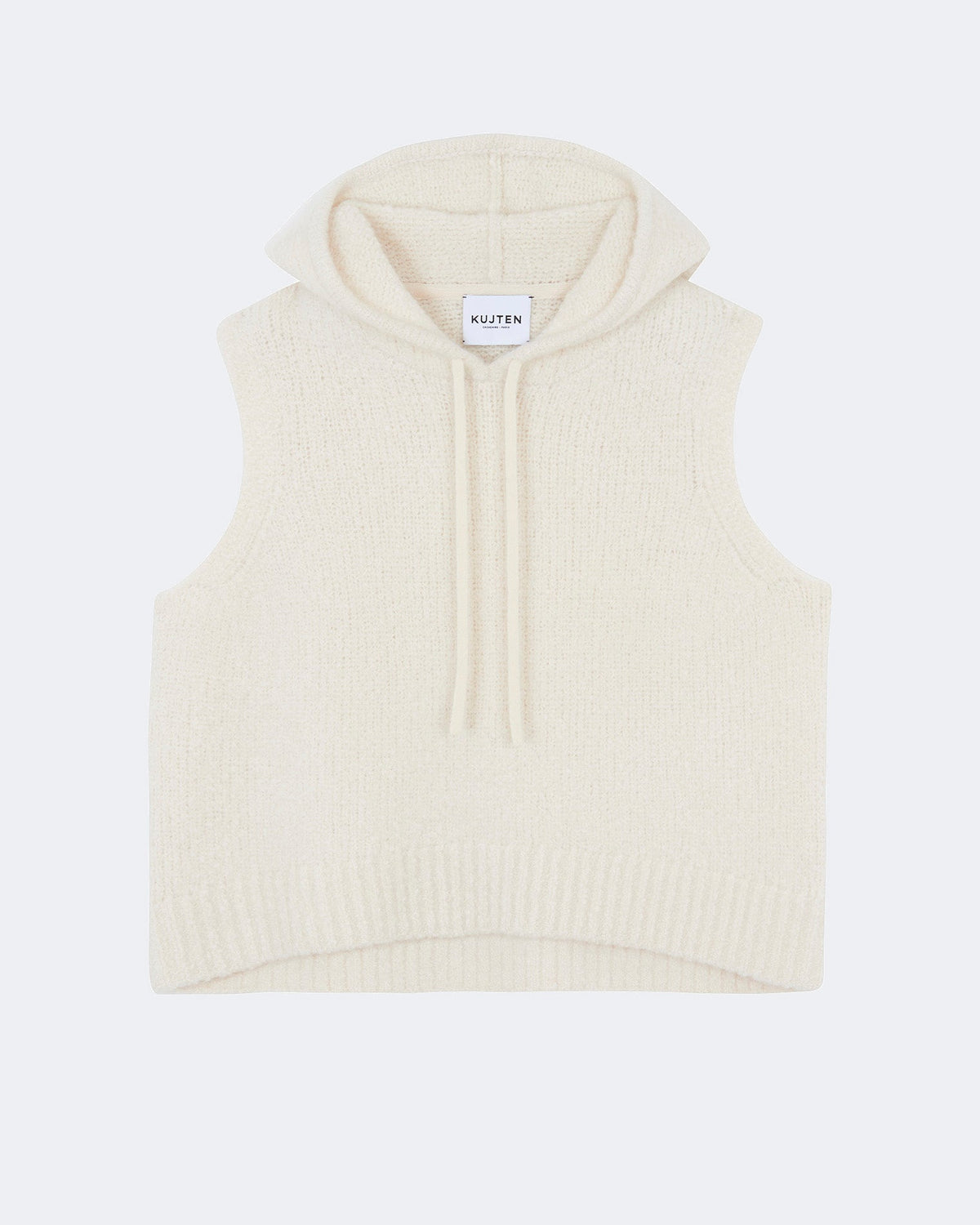 Pull blanc tricotage jersey pour femme - Kujten packshot