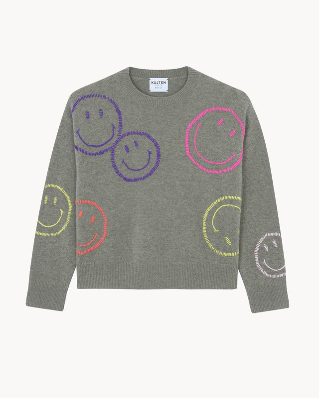 Sweater Loty Multi Smiley marl khaki - Image principale