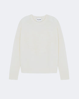 Pull en cachemire blanc pour femme - Kujten packshot