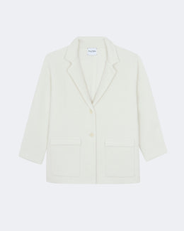 Veste en cachemire blanc pour femme - Kujten packshot