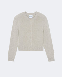 Gilet en cachemire blanc beige pour femme - Kujten packshot