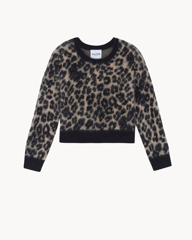 Pull Caroline Fluffly leopard camel - Image principale