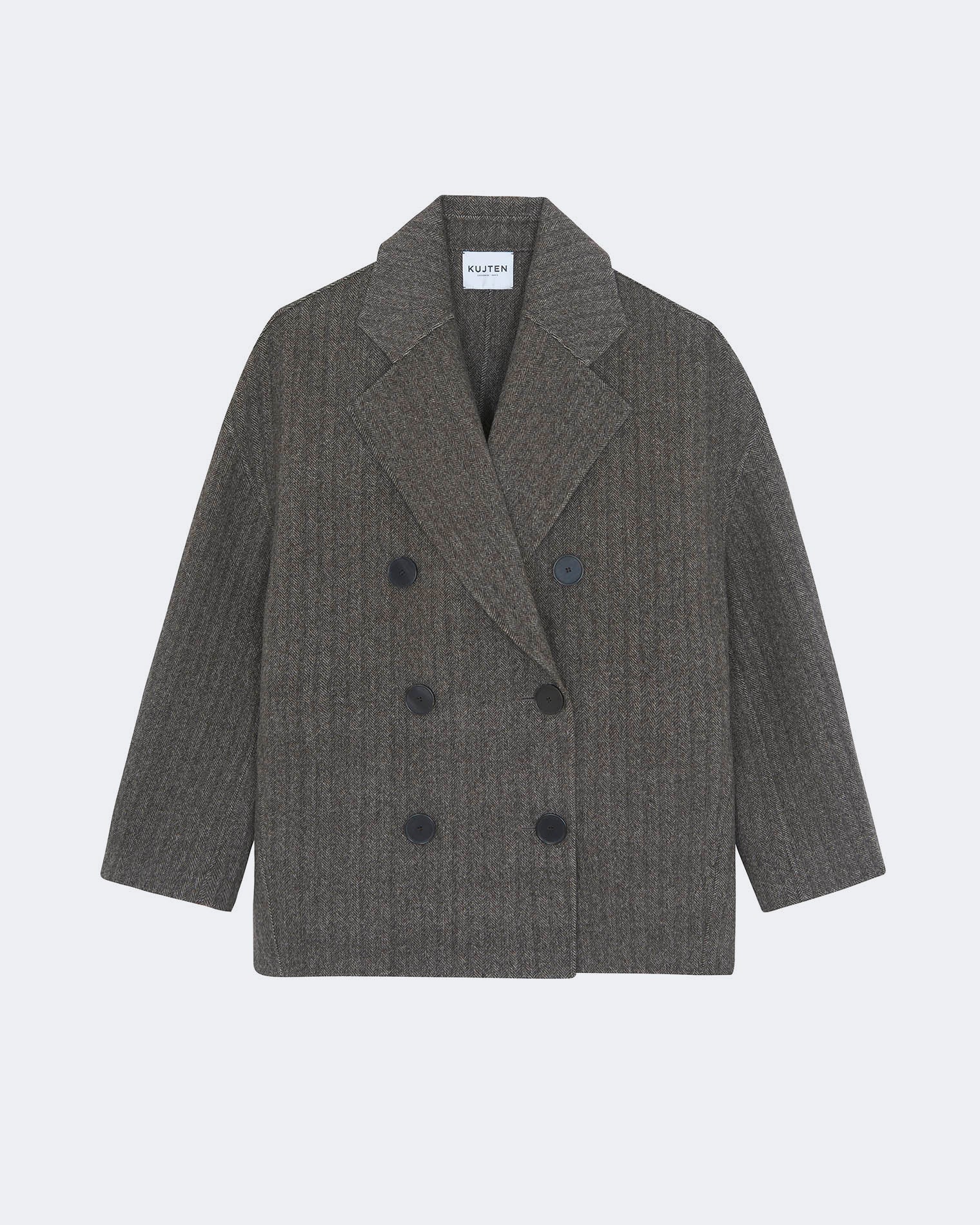 Kimono Collar Woman Ashy Taupe Jacket | Kujten Cashmere Kimono Collar Woman Ashy Taupe Jacket | Kujten Cashmere