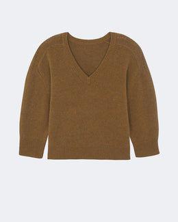 Pull en cachemire marron pour femme - Kujten packshot