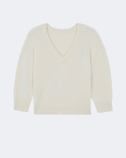 Pull divee oversize blanc - Kujten packshot
