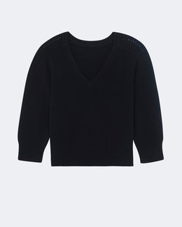 Pull en cachemire noir pour femme - Kujten packshot