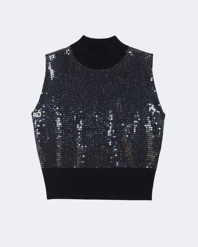 Sweater Tank Top Divine Sequins black - Image principale