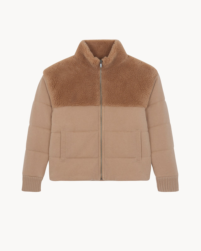 Puffer jacket Ezra Fur light camel - Image principale