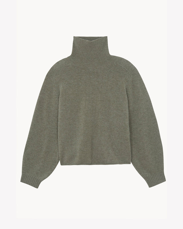 Pull Fabienne kaki chiné - Image principale