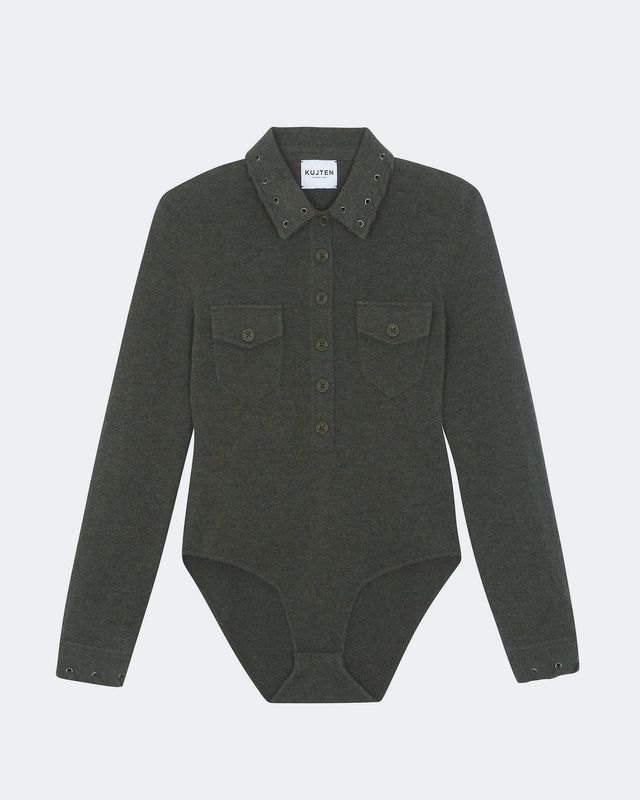 Body July Lacets kaki foncé - Image principale
