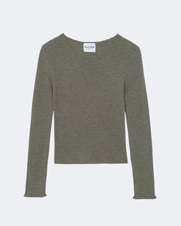 Pull en cachemire kaki pour femme - Kujten packshot