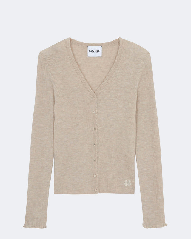 Gilet Karli Cardi beige chiné - Image principale