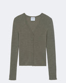 Gilet en cachemire kaki pour femme - Kujten packshot