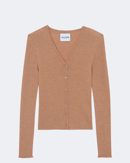 Gilet karlicardi cachemire camel - Kujten packshot
