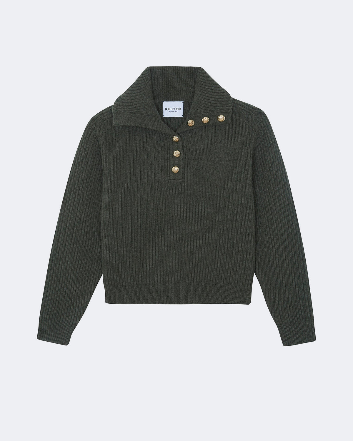 Pull en cachemire kaki pour femme - Kujten packshot