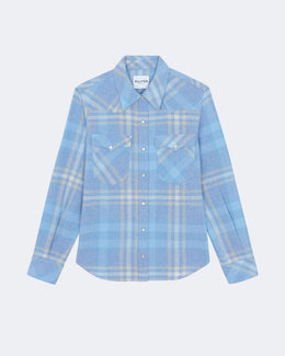 Surchemise lumber droit bleu - Kujten packshot