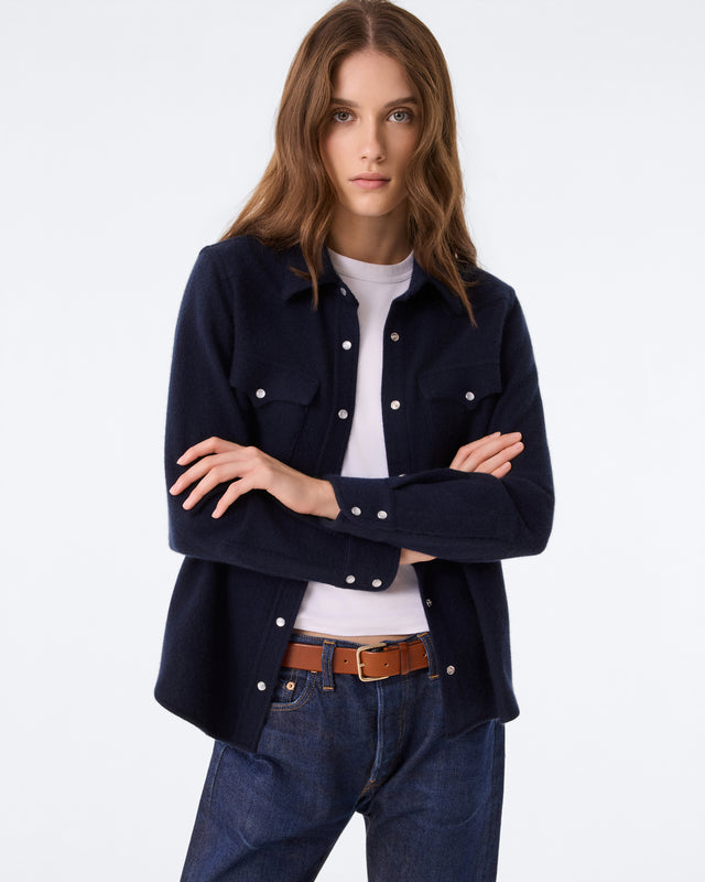 Shirt Lumber Plain dark navy blue - Image principale
