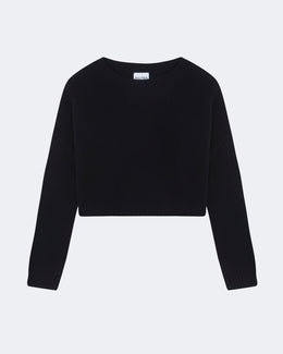 Pull en cachemire noir pour femme - Kujten packshot