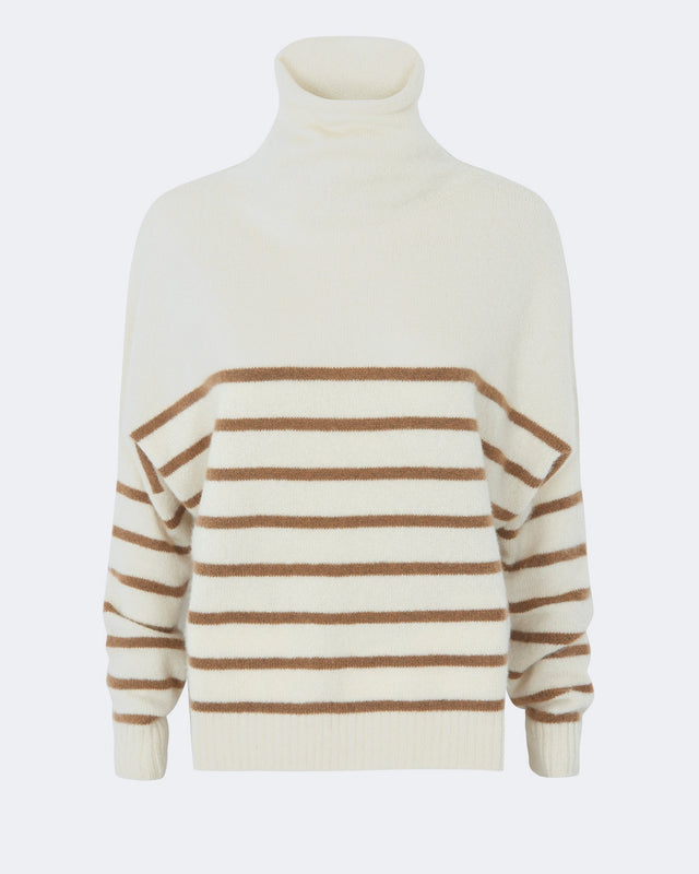 Pull Tila Stripe Nimbus blanc camelo - Image principale