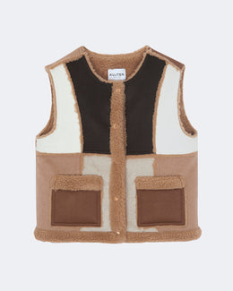 Gilet en cachemire camel pour femme - Kujten packshot