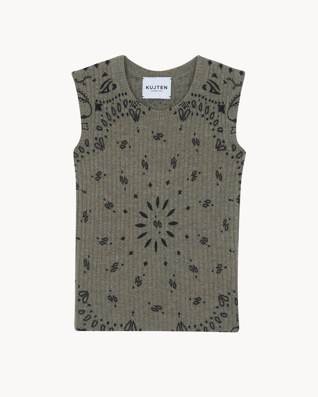 Tank Top Ribbi marl khaki - Image principale
