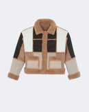 Veste janet patchwork tissé camel - Kujten packshot