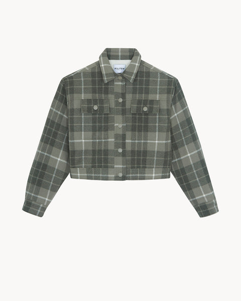 Jacket Arya Woven Square marl khaki - Image principale