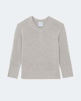 Pull en cachemire blanc et beige pour femme - Kujten packshot