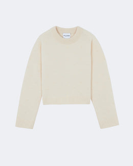 Pull en cachemire blanc pour femme - Kujten packshot
