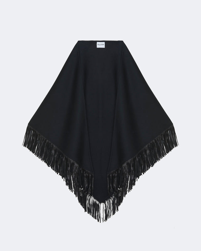 Cape Sohare Cuir Frange black - Image principale