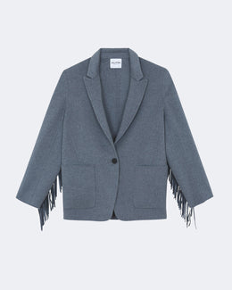 Veste en cachemire gris pour femme - Kujten packshot
