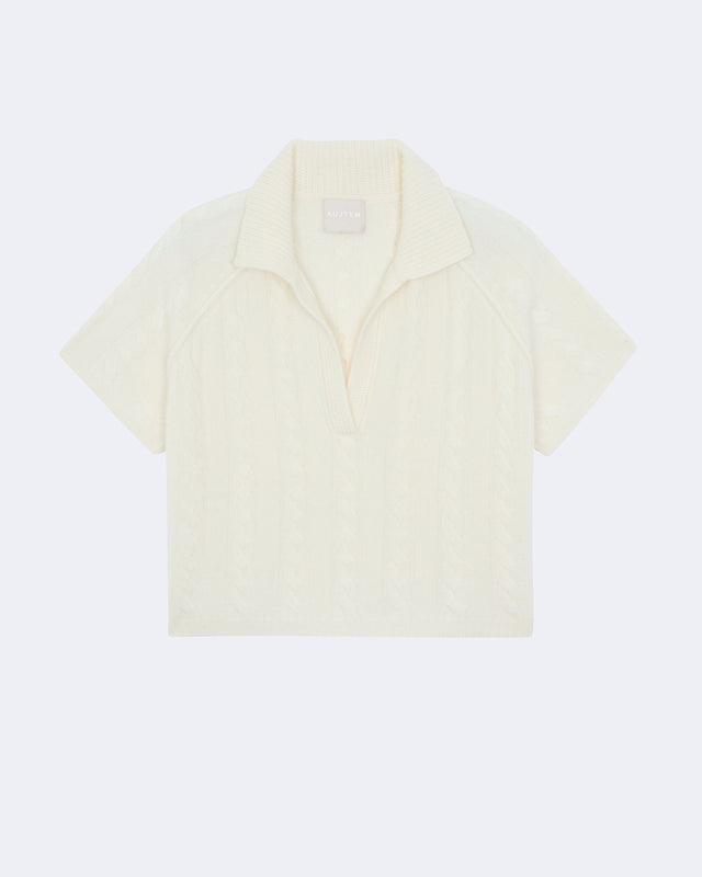 Polo Aenor Cable blanc - Image principale