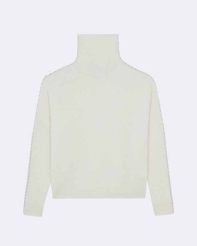 Sweater Thea Leather white - Image principale