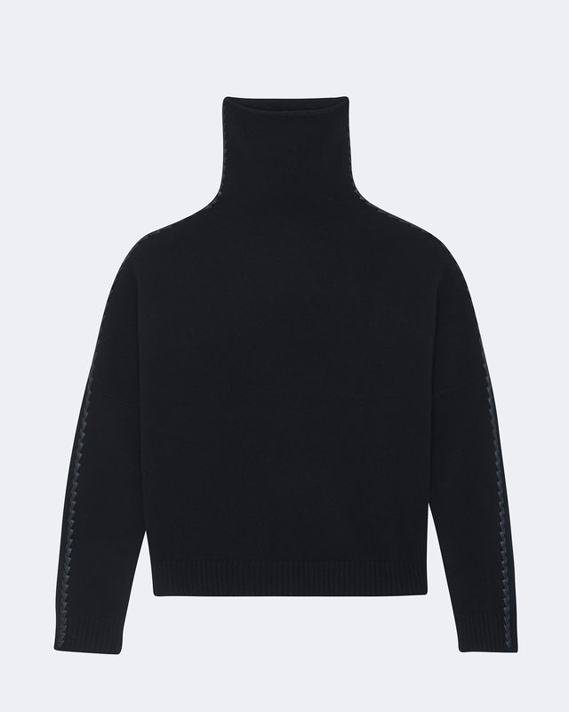 Sweater Thea Leather black - Image principale