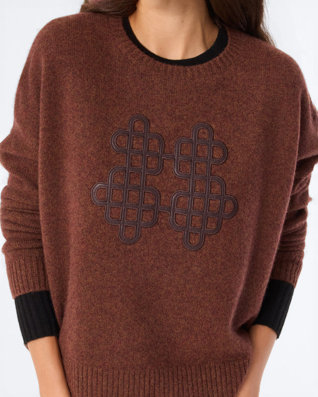 Sweater Amelie Leather Pecan Brown - Image principale