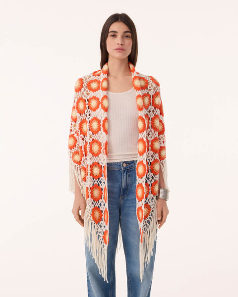 Poncho Gypsy Flowers sunset - Image 2