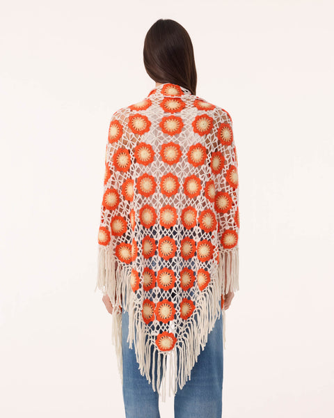 Poncho Gypsy Flowers sunset - Image 3