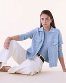 Veste en cachemire bleu pour femme - Kujten