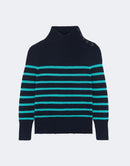 Pull en cachemire bleu pour femme - Kujten packshot