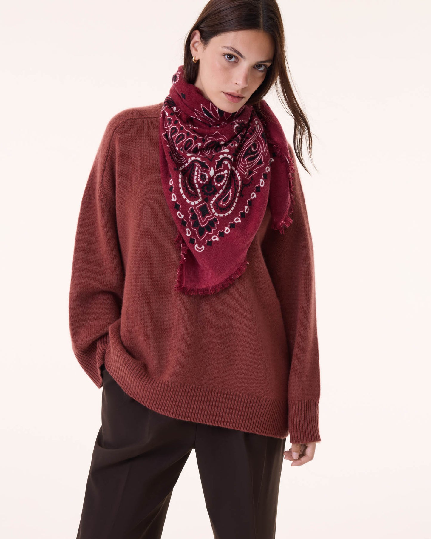 Pull Diane bordeaux sienne