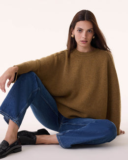 Pull en cachemire marron pour femme - Kujten