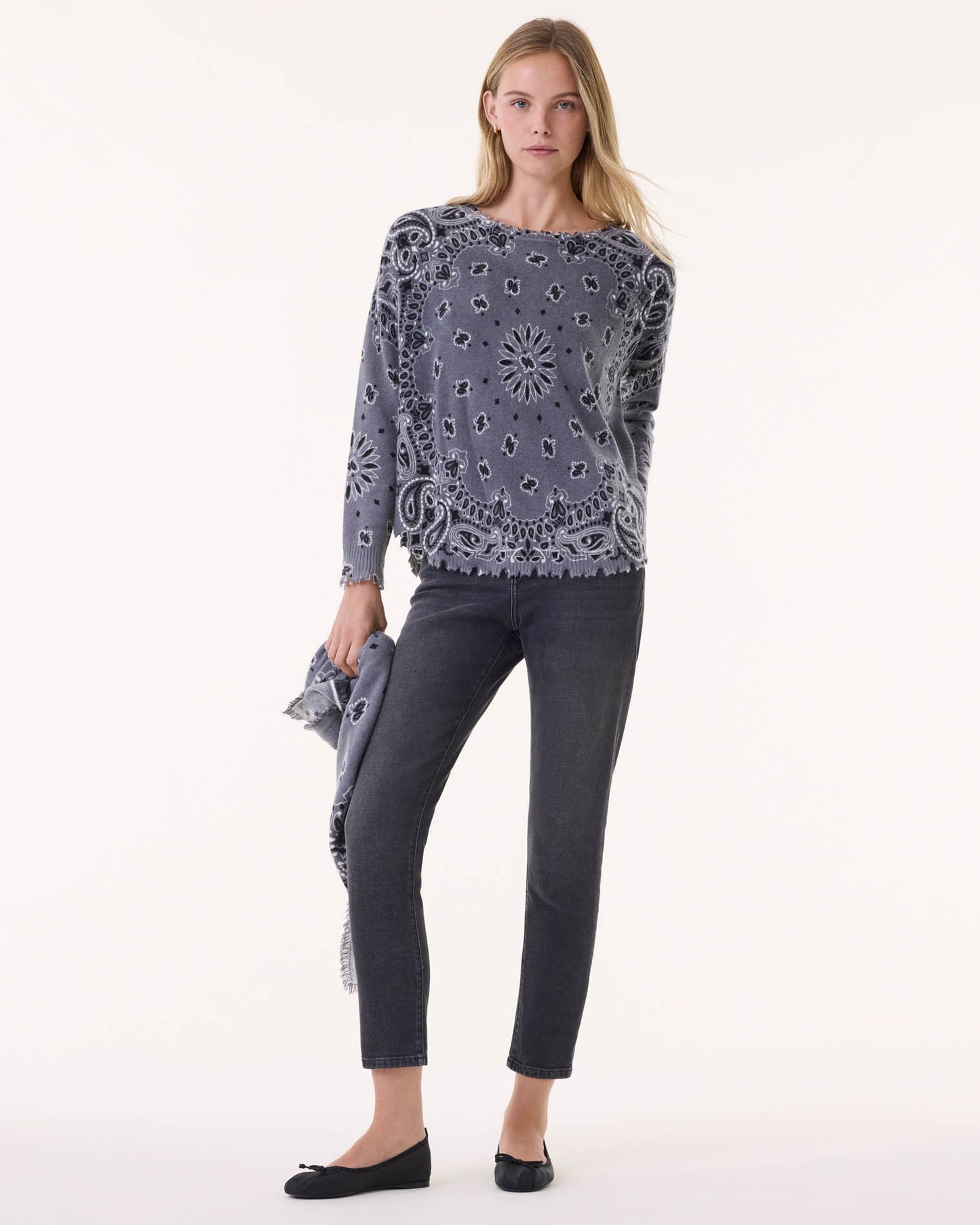 Sweater Mela Bandana Bico flannel gray