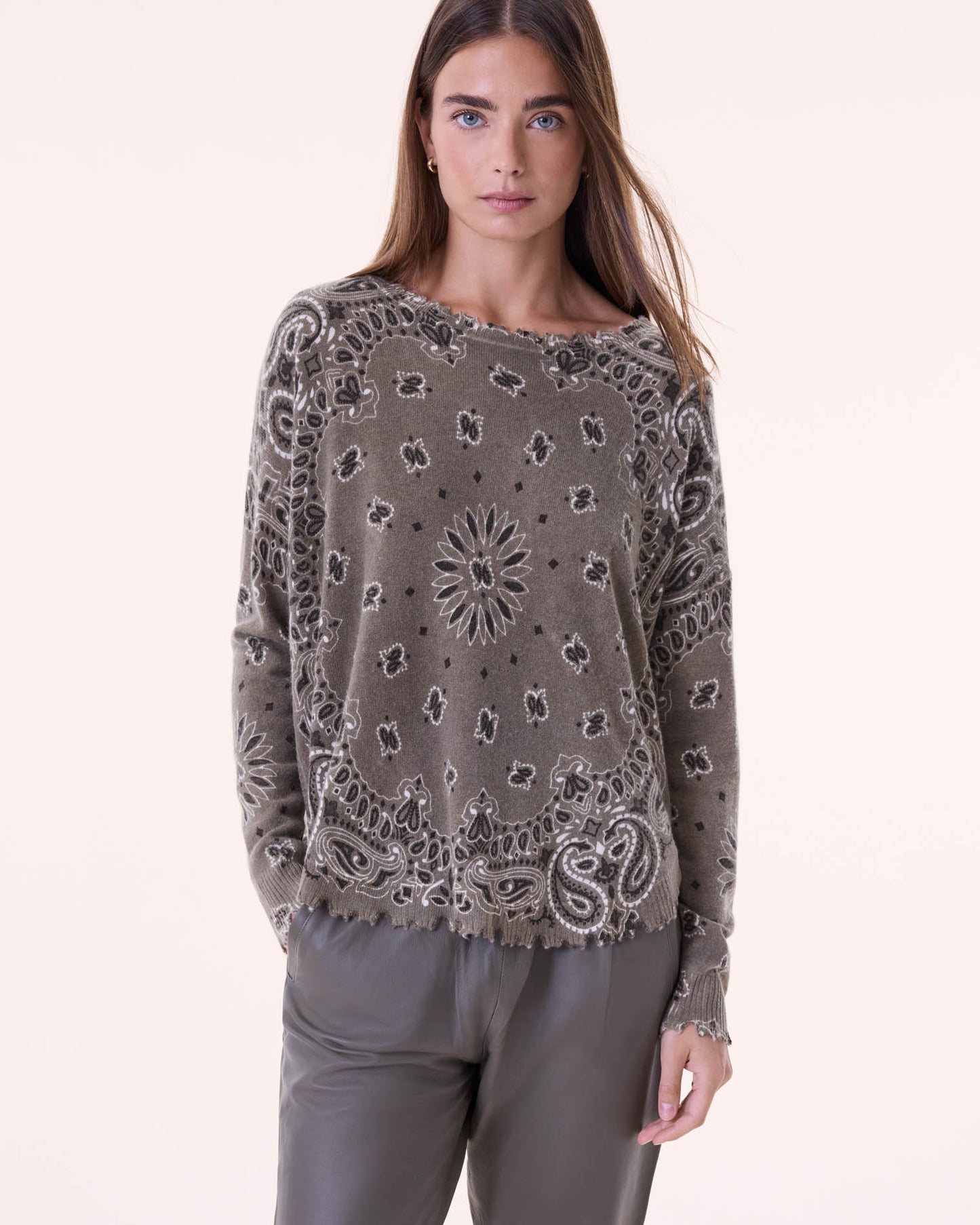 Sweater Mela Bandana Bico marl khaki