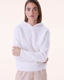 Pull hoodie soso droit blanc - Kujten