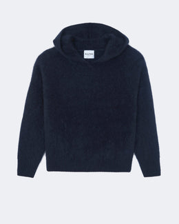 Pull hoodie soso cachemire bleu - Kujten packshot
