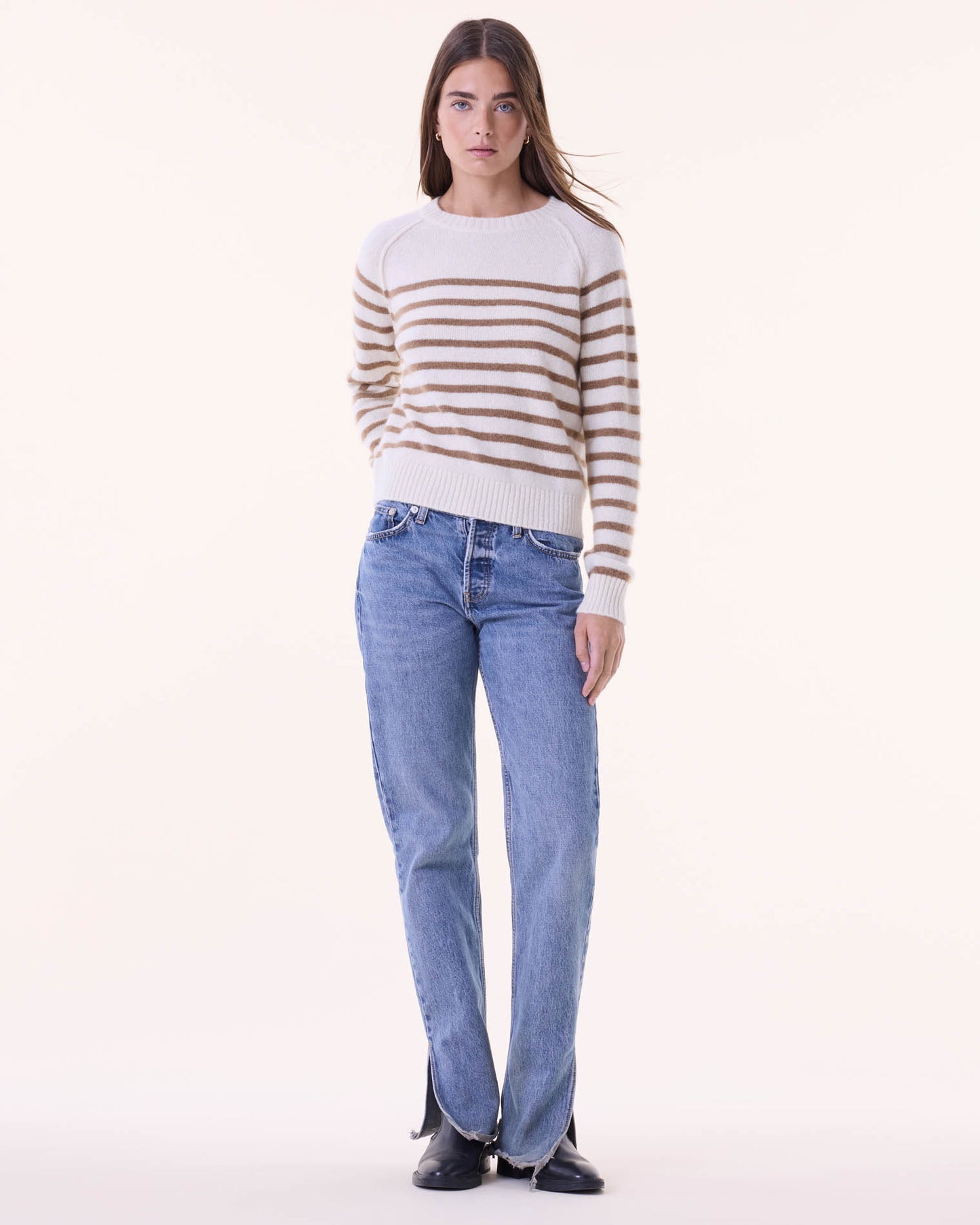 Sweater Shima white camel