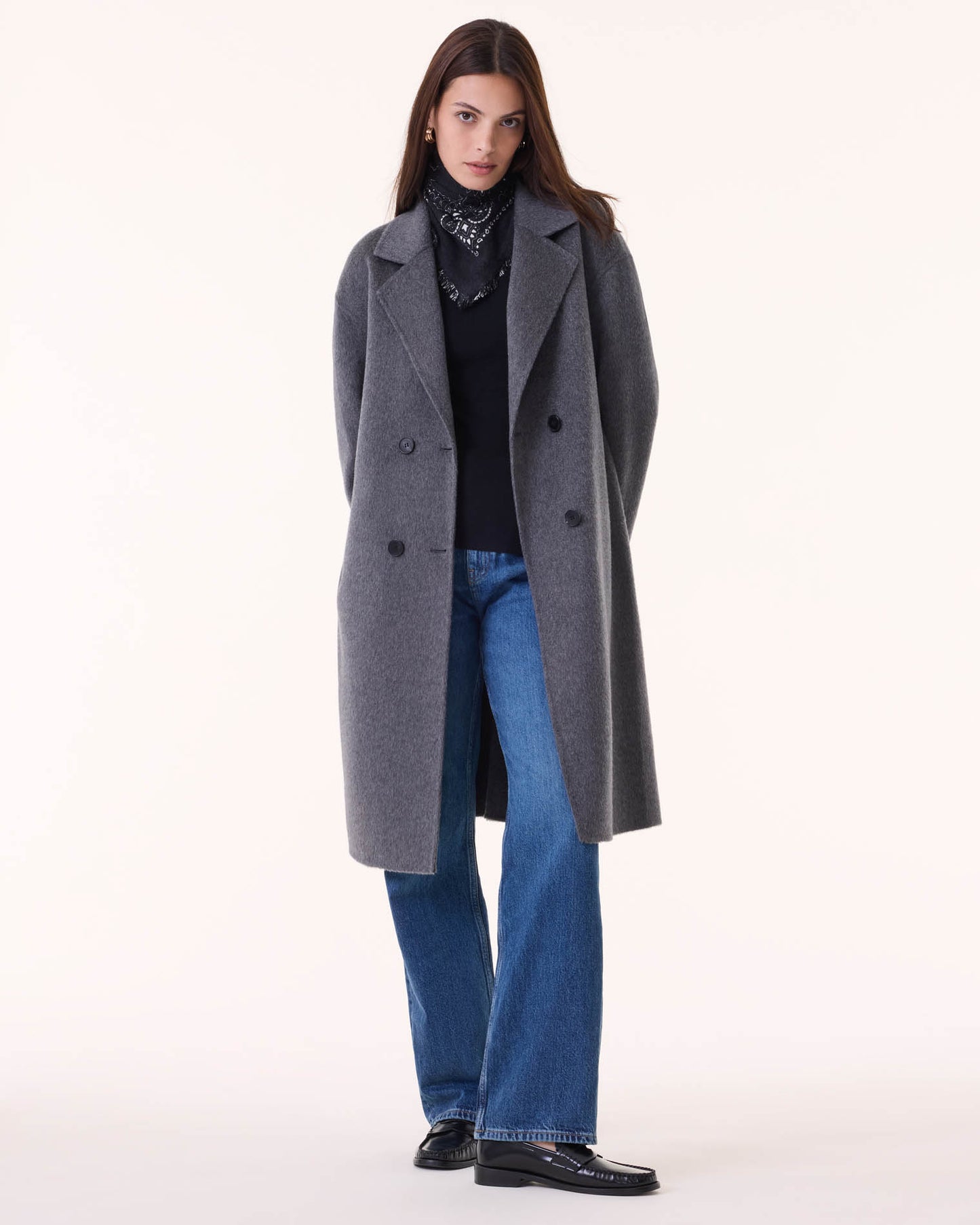 Coat Kaku flannel gray