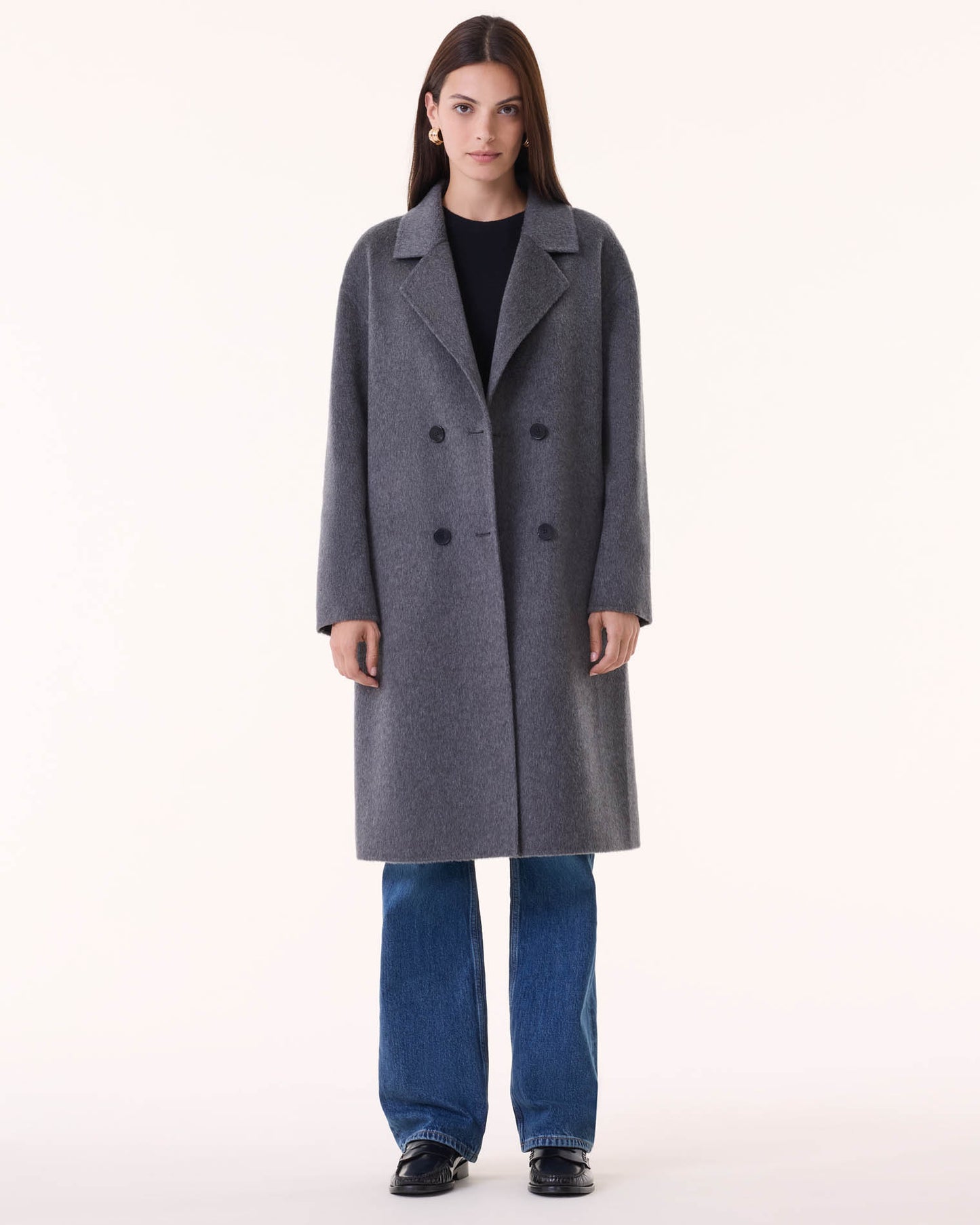 Coat Kaku flannel gray