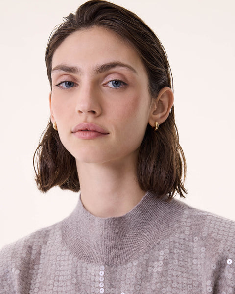 Pull Debardeur Divine Sequins taupe clair - Image principale