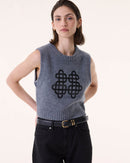 Top gia tricotage jersey gris - Kujten